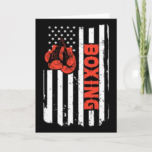 Carte Boxe Drapeau États-Unis MMA Combattant Kickboxing (Devant)