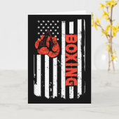 Carte Boxe Drapeau États-Unis MMA Combattant Kickboxing (Fleur jaune)