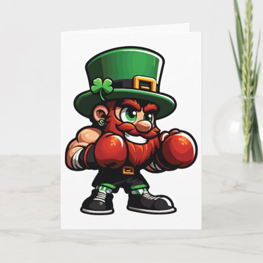 Carte Boxe drôle St. Patrick Day Lucky Irish Shamrock (Devant)