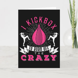 Carte Boxe féminine de kickboxing, je frapperais ce fan