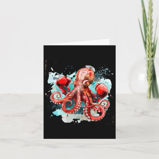 Carte Boxe Octopus Lover Ocean Sea Creature Boxer Kick (Devant)