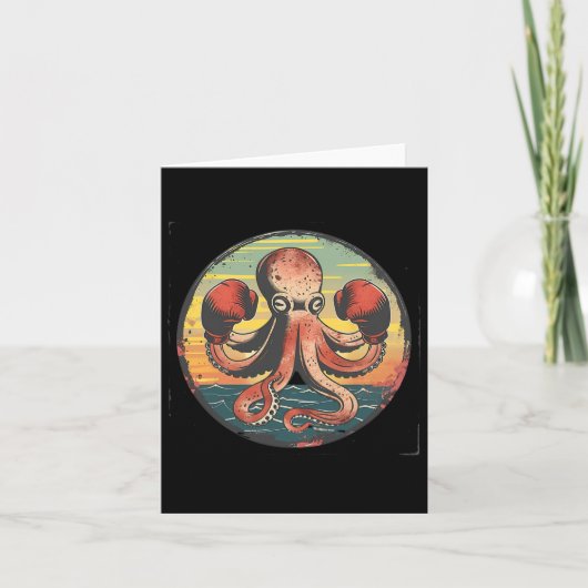 Carte Boxe Octopus Lover Ocean Sea Creature Boxer Kick (Devant)