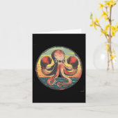 Carte Boxe Octopus Lover Ocean Sea Creature Boxer Kick (Fleur jaune)