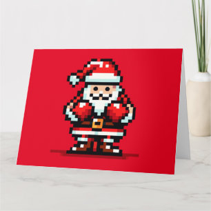 Carte Boxe Père Noël - Retro Pixel Conception de Noël