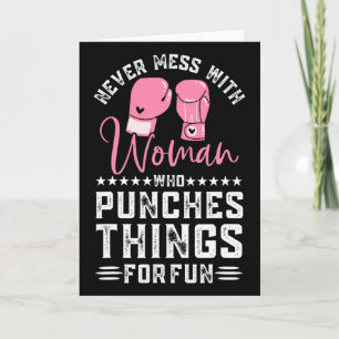 Carte Boxe pieds-poings drôle pour hommes femmes Entraîn