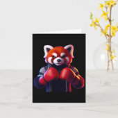 Carte Boxe Red Panda Boxer Kickboxer Mixed martial art C (Fleur jaune)