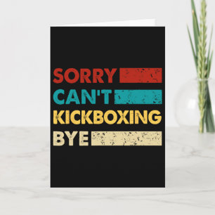 Carte Boxe rétro désolée ne peut pas boxer au revoir drô