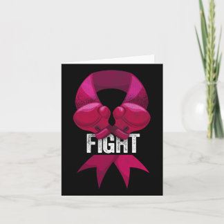 Carte Boxe rose Glove Sensibilisation Lutte Cancer du se
