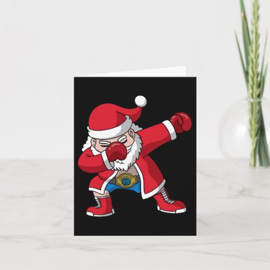 Carte Boxe Santa Claus Boxer Noël Hommes garçons (Devant)