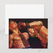 Carte Boxe vintage, Boxers Punching Combattre (Devant / Derrière)