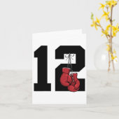 Carte Boxer 12 ans Boxe 12e anniversaire (Fleur jaune)