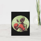 Carte Boxer Alien Prêt À Combattre En Gants (Devant)