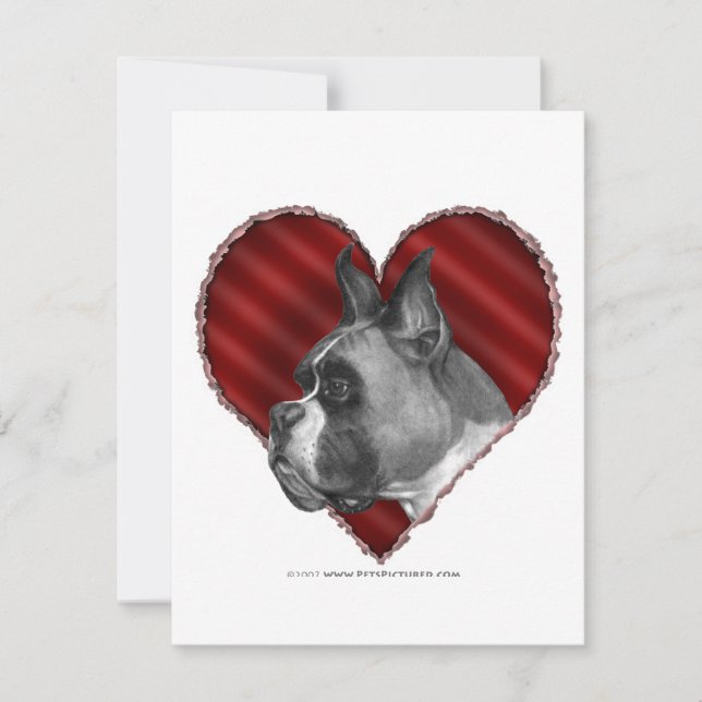 Carte Boxer avec coeur (Devant)