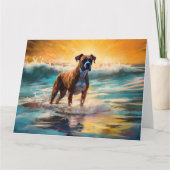 Carte Boxer Beach Surfing Peinture (Devant)