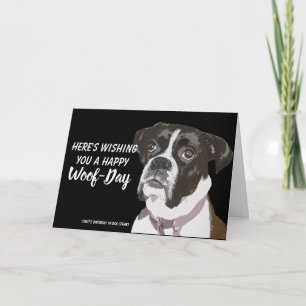 Carte Boxer Birthday Cards Dogs - Happy Woof-Day