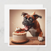 Carte Boxer, Boxer Anniversaire Invitation (Devant / Derrière)