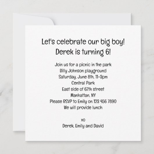 Carte Boxer, Boxer Anniversaire Invitation (Dos)