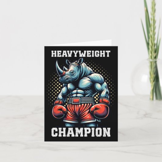 Carte Boxer Cadeau Heavyweight Champion Rhino Boxe (Devant)