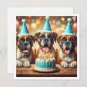 Carte Boxer, Carte Boxer, Fête de Chien (Devant / Derrière)