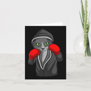 Carte Boxer Chat Entraîneur Sport de Combat Étudiant