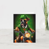 Carte Boxer Chien Conduite Vélo St. Patrick's Day (Devant)