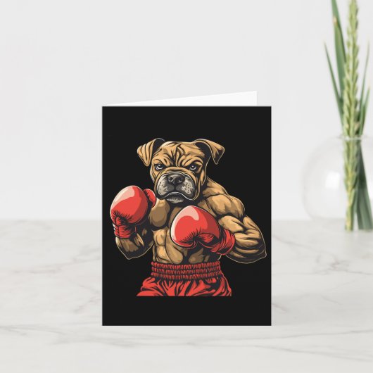 Carte Boxer Chien Gants De Boxe Graphique Pour Hommes Fe (Devant)