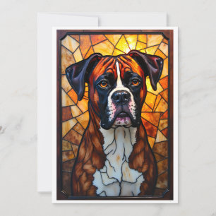 Carte Boxer Chien Style Vitrail