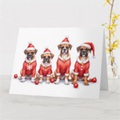 Carte Boxer Christmas Dress Santa Hat (Fleur jaune)