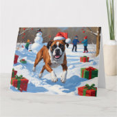 Carte Boxer Christmas Festive Scène de neige (Devant)