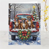 Carte Boxer Christmas Red Truck Holiday (Fleur jaune)