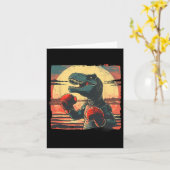 Carte Boxer Dinosaur Boxing Dino Kickboxing T-rex Boxing (Fleur jaune)