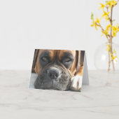 Carte Boxer Dog Blank (Fleur jaune)