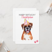 Carte Boxer Dog Personnalisé Joyeux Anniversaire (Devant/Arrière en situation)