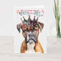 Boxer Dog Queen pour une journée d'anniversaire dr