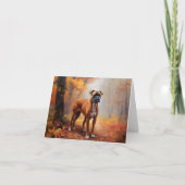 Carte Boxer en automne Feuilles automne Inspire (Devant)