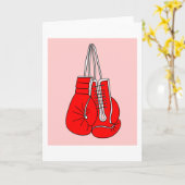 Carte Boxer Femme Boxer Retro Boxing Gants (Fleur jaune)