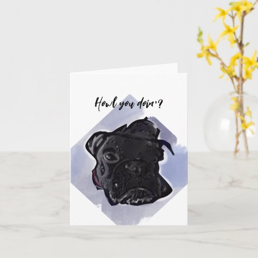 Carte Boxer noir (Fleur jaune)