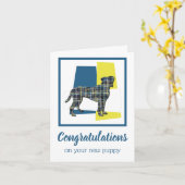 Carte Boxer Nouveau Chiot Félicitations Salutation (Fleur jaune)