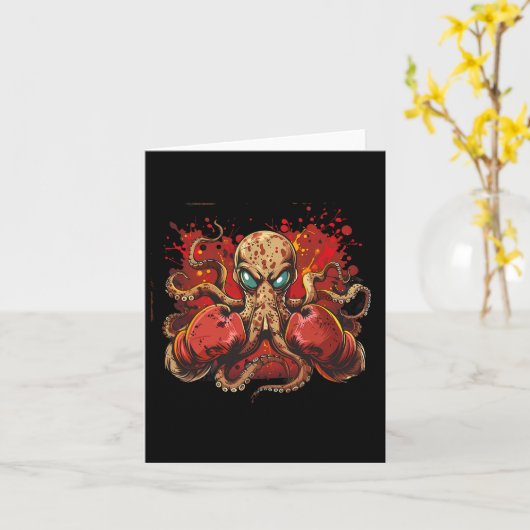 Carte Boxer Octopus Lover Ocean Sea Creator Funny Boxin (Fleur jaune)