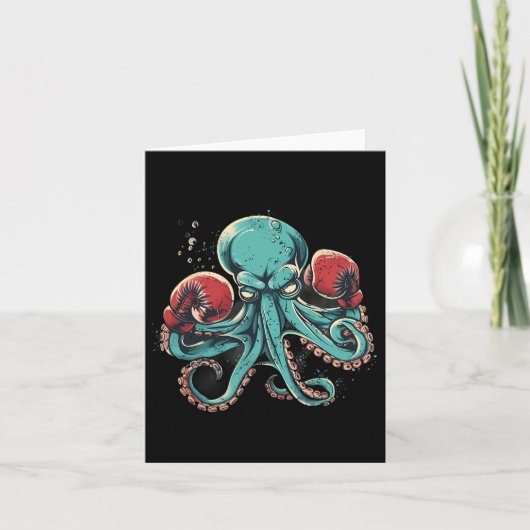 Carte Boxer Octopus Lover Ocean Sea Creature Kickboxing (Devant)
