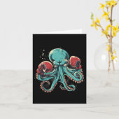 Carte Boxer Octopus Lover Ocean Sea Creature Kickboxing (Fleur jaune)