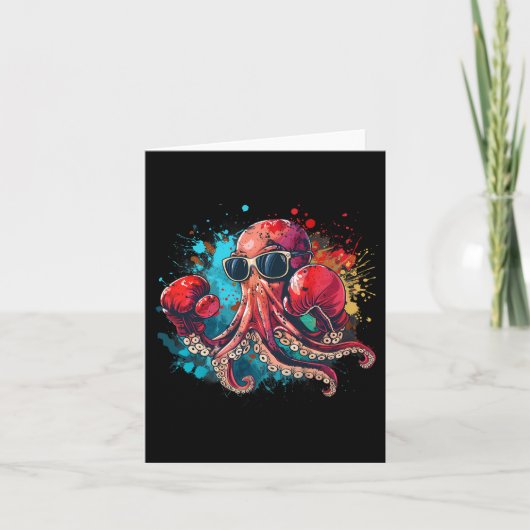 Carte Boxer Octopus Lover Ocean Sea Creature Kickboxing (Devant)