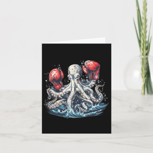 Carte Boxer Octopus Lover Ocean Sea Creature Kickboxing (Devant)