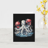 Carte Boxer Octopus Lover Ocean Sea Creature Kickboxing (Fleur jaune)