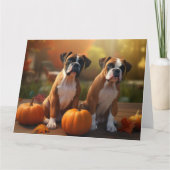 Carte Boxer Puppy Automne Delight Pumpkin  (Devant)