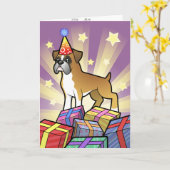 Carte Boxeur d'anniversaire (Fleur jaune)