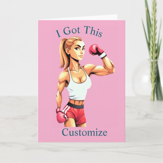 Carte Boxeuse féminine en forme Thunder_Cove (Devant)