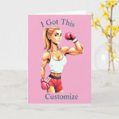Carte Boxeuse féminine en forme Thunder_Cove (Fleur jaune)