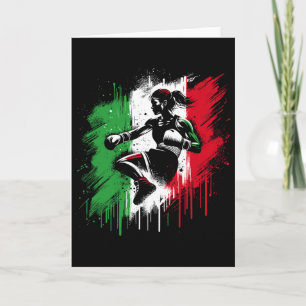 Carte Boxeuse italienne - Fille de kickboxing Italie