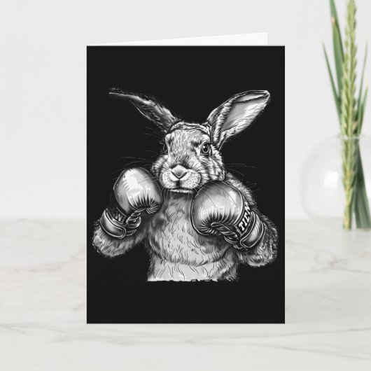 Carte Boxing Rabbit Boxing Gloves Kickboxing Funny Boxer (Devant)